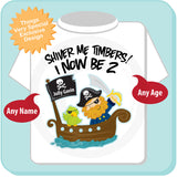 Two Year Old's Pirate Birthday Shirt, Personalized Pirate Birthday Shirt with Your Child's Name and Age 05032012b