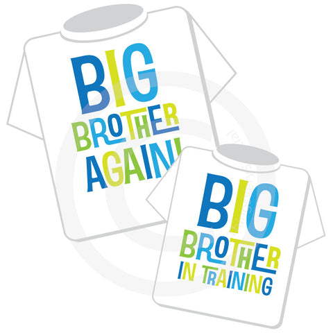 Matching Sibling Set of two Big Brother Again and Big Brother In Training Shirts