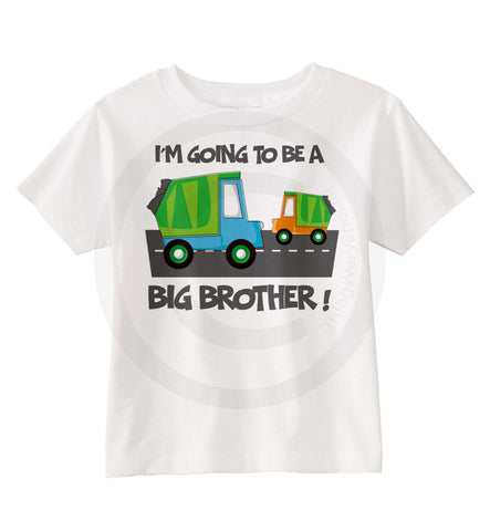 I'm Going to be a Big Brother Shirt with Garbage Trucks