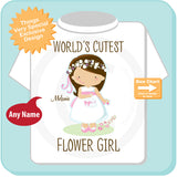 Flower Girl Shirt, Personalized Infant, Toddler or Youth Tee Shirt with cute little girl 06052015f