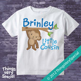 Monkey Little Cousin Tee Shirt or Onesie Bodysuit 06292012b2