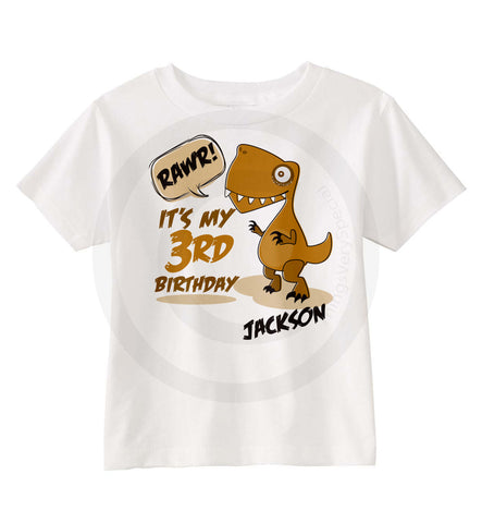 Dinosaur Birthday Shirt for Boys - 3rd Birthday
