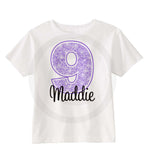 Purple Birthday Shirt for Girls, Nine year old Birthday Shirt