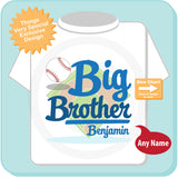 Boy's Big Brother Baseball theme Shirt - Personalized  07012015e