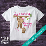 Spanish I'm going to be a Big Sister Shirt or Onesie Bodysuit, Voy a ser una Hermana Mayor 07022012a