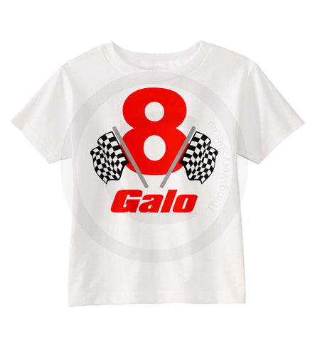 Boys Racing Theme Birthday Shirt