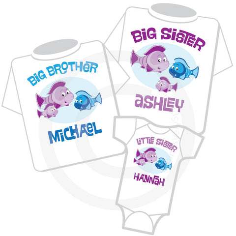 Matching Sibling Set of Shirts with Fish