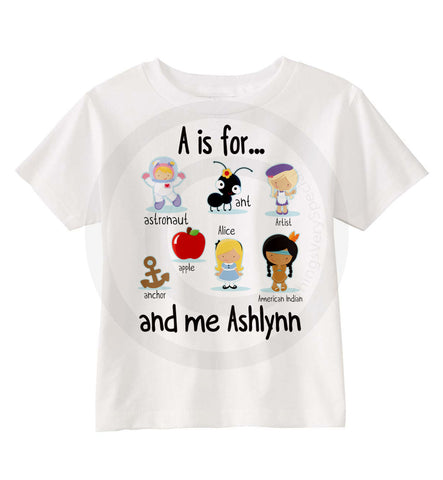 A is for Alphabet Shirt for Girls | 08142014l | ThingsVerySpecial