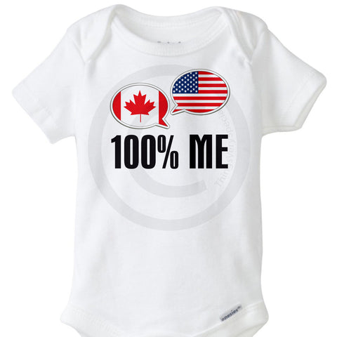 Canadian American 100 Percent me Onesie Bodysuit | 08192012j ThingsVerySpecial