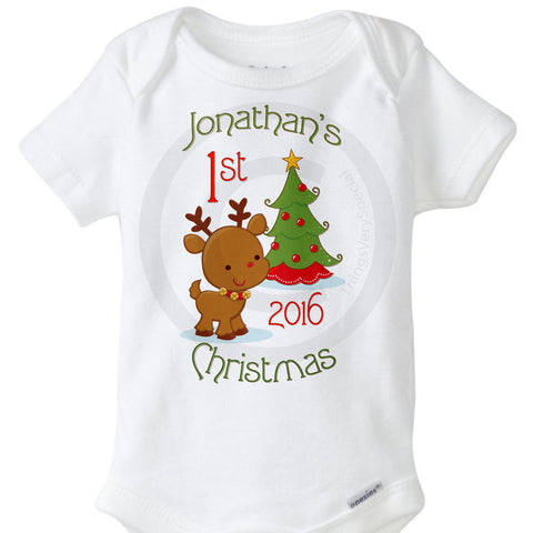 Baby's Personalized First Christmas Onesie Bodysuit