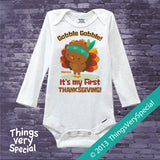 It's My First Thanksgiving Shirt or Onesie Bodysuit Personalized with child's name 08282013b