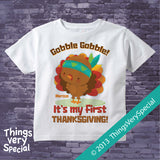 It's My First Thanksgiving Shirt or Onesie Bodysuit Personalized with child's name 08282013b