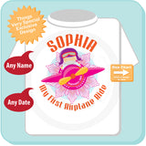 My First Airplane Ride Girl's Personalized shirt with childs name and date of flight 08282014f