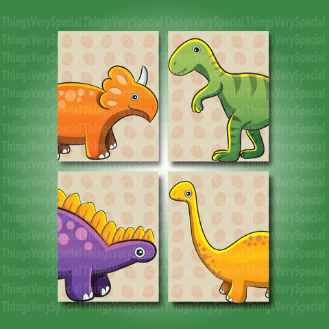 Dinosaur Children's Wall Art Prints, Printed Room Art for kids. Dinosaur gift
