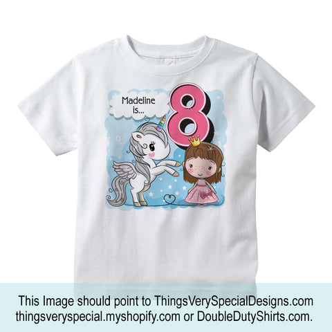 Cute Unicorn birthday shirt for an 8 year old girl 10022018d8