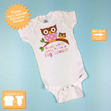 Guess Who's Going To Be A Big Cousin Owl Onesie outfit Announcement 10192012a