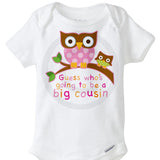 Guess Who's Going to be a Big Cousin Onesie Bodysuit for girls