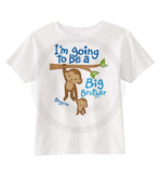I'm going to be a big brother shirt with monkeys