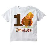Turkey First Birthday shirt for boys personalized with name 10292018a