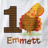 Turkey First Birthday shirt for boys personalized with name 10292018a