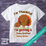 Thanksgiving Turkey Gender Reveal t-shirt - Gender Reveal outfit top - 11022015b