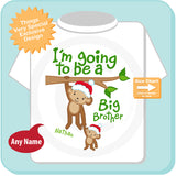 Christmas theme I'm going to be a big brother Shirt with Holiday Monkeys 11262012a