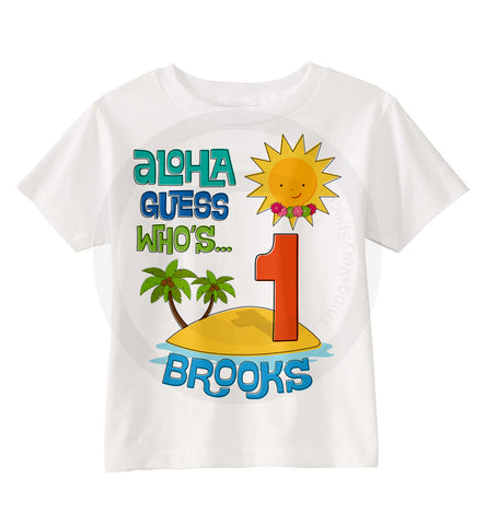 Hawaiian Theme Boy's Birthday Shirt