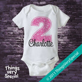 Girl's Second Birthday Shirt or Onesie with big Pink number 12122011b