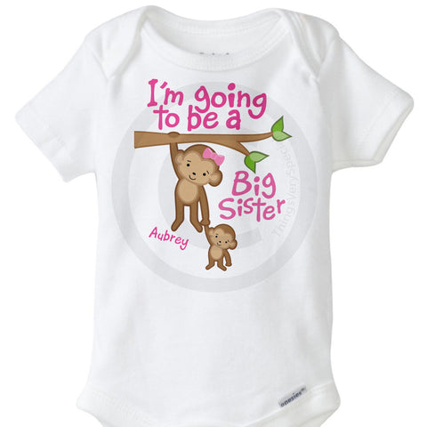 I'm going to be a big sister Monkey Onesie Bodysuit