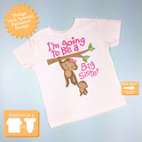 I'm Going to Be A Big Sister Shirt, Monkey theme for Safari or Zoo party 12132011a