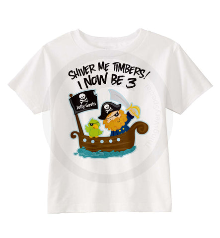 Boy's Pirate Third Birthday Shirt