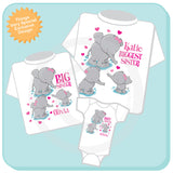 Biggest Sister, Big Sister and Baby Sister Elephants, Girls Set of Three, Shirts and Onesie Personalized with your child's name 12192013c