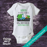 Big Brother Garbage Truck Design with Due Date on T-shirt or Onesie Bodysuit 12282016a