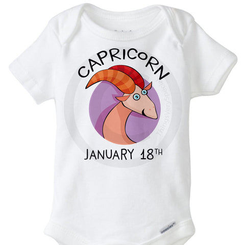 Capricorn Onesie Bodysuit for babies born in December or January - 12282016c