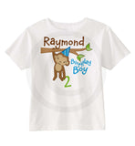 Boy's Monkey Second Birthday Shirt.