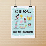 Alphabet Wall Art for Child's Room, Gift for Child, Name Starts with C for girls