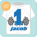 Checkered Flag Birthday Shirt Race Theme Birthday Shirt Personalized for the Birthday Boy 06292012c