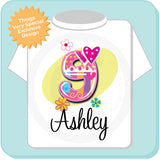 Girl's Birthday shirt with fancy number  any age 09112013a